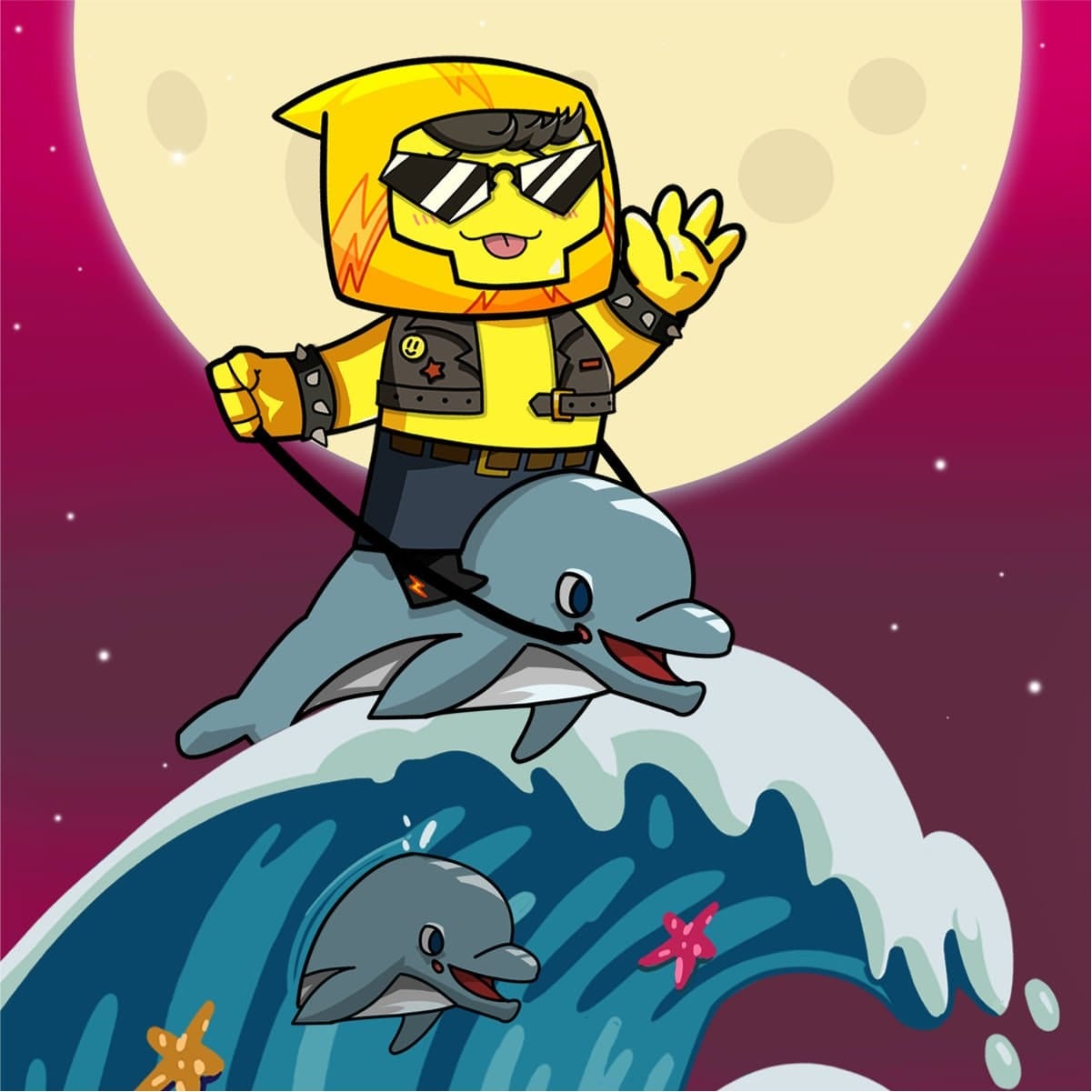 Boinker surfs a wave in space